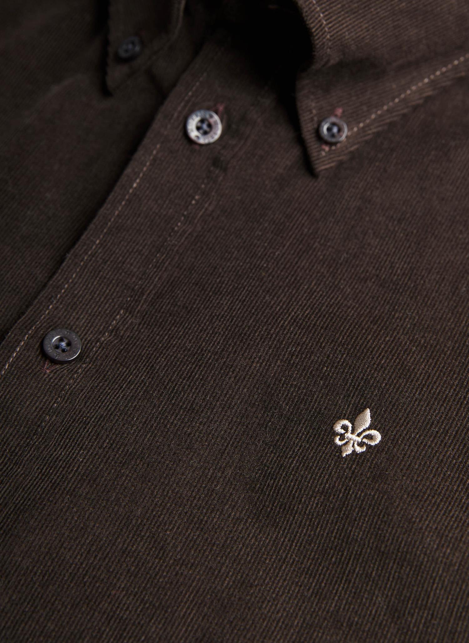 Douglas Cord Shirt-Slim Fit Brown