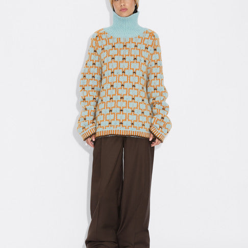 Norwegian Wool Turtleneck 25-04 Blue Mix