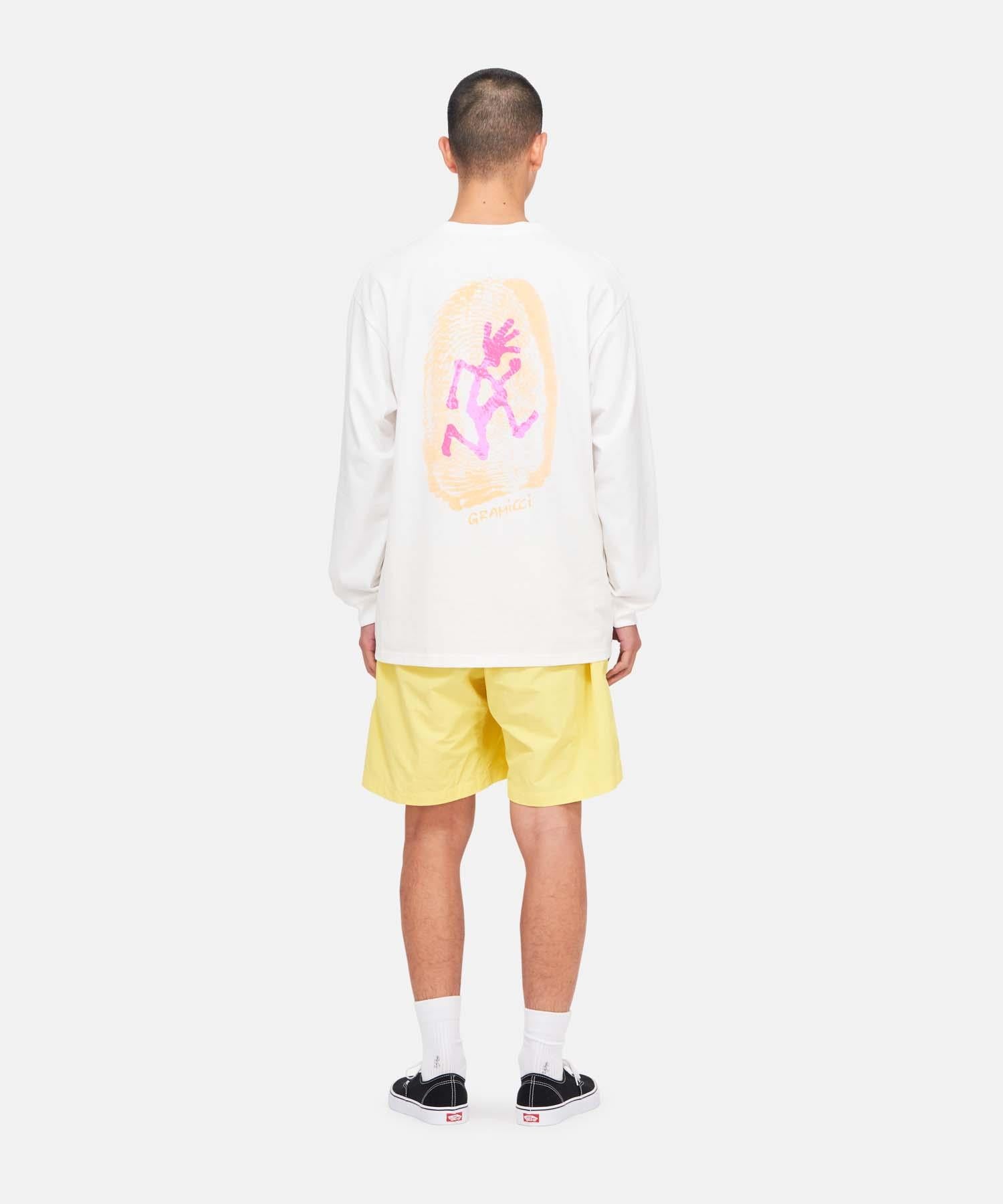 Thumbprint LS tee white