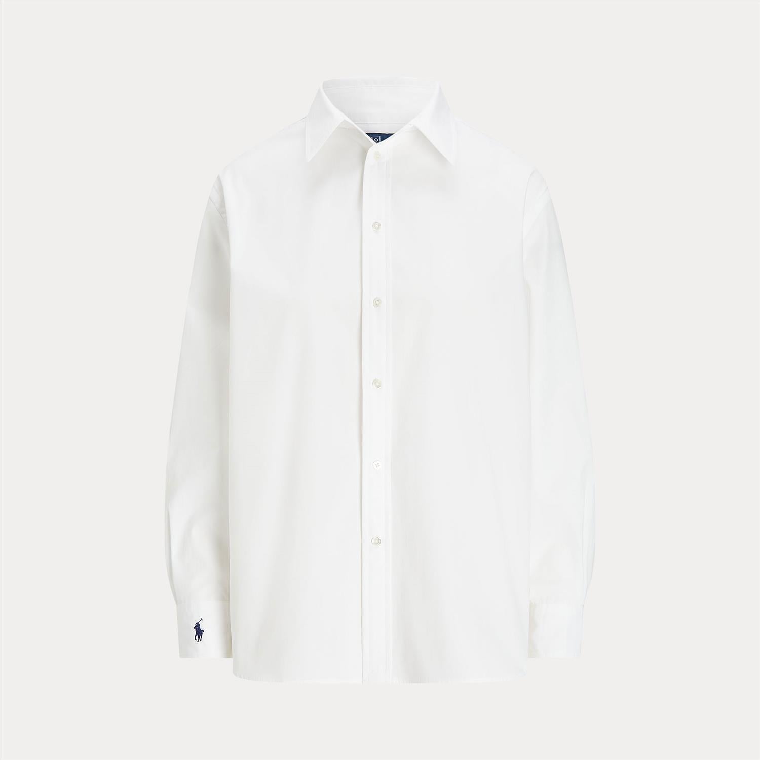 Oversized Fit Cotton Shirt white