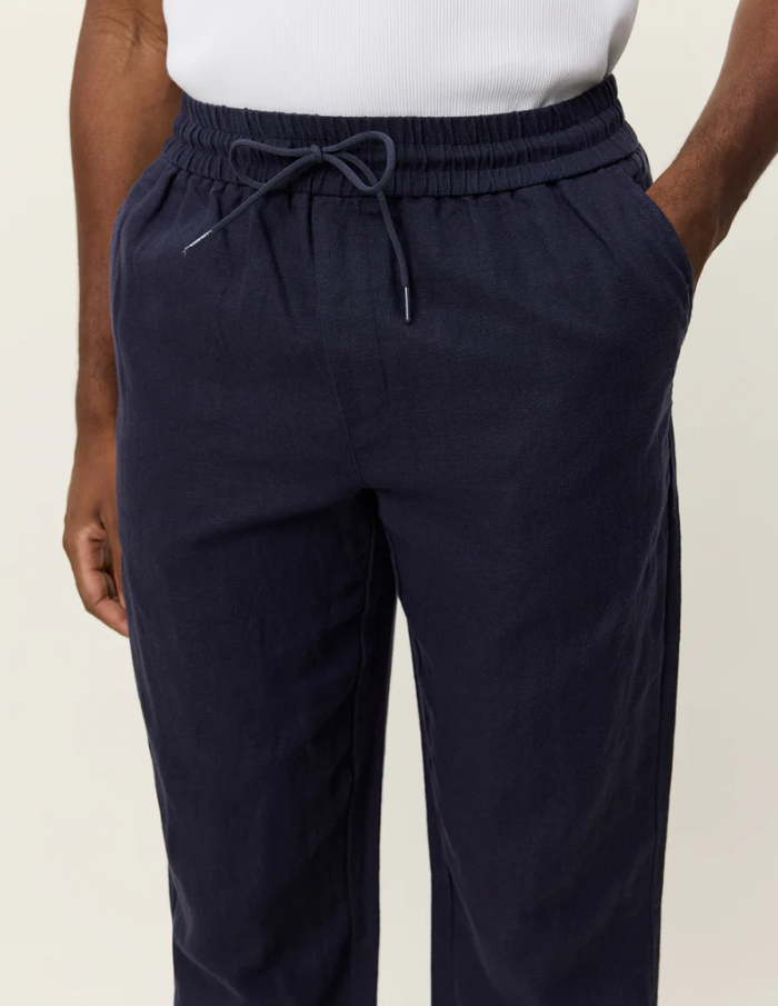 Patrick Linen Pants Dark Navy