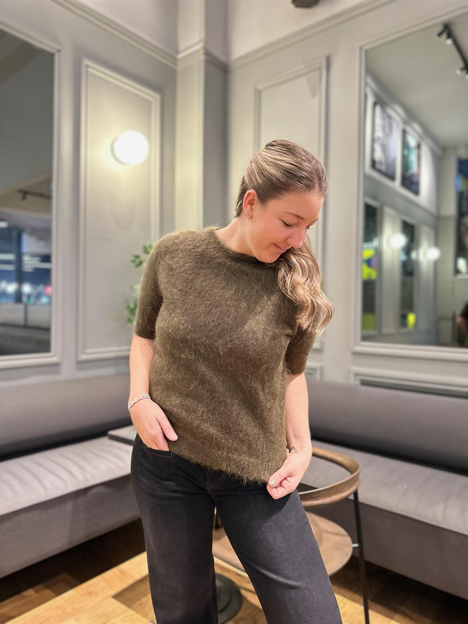 Sally Mohair Top Army