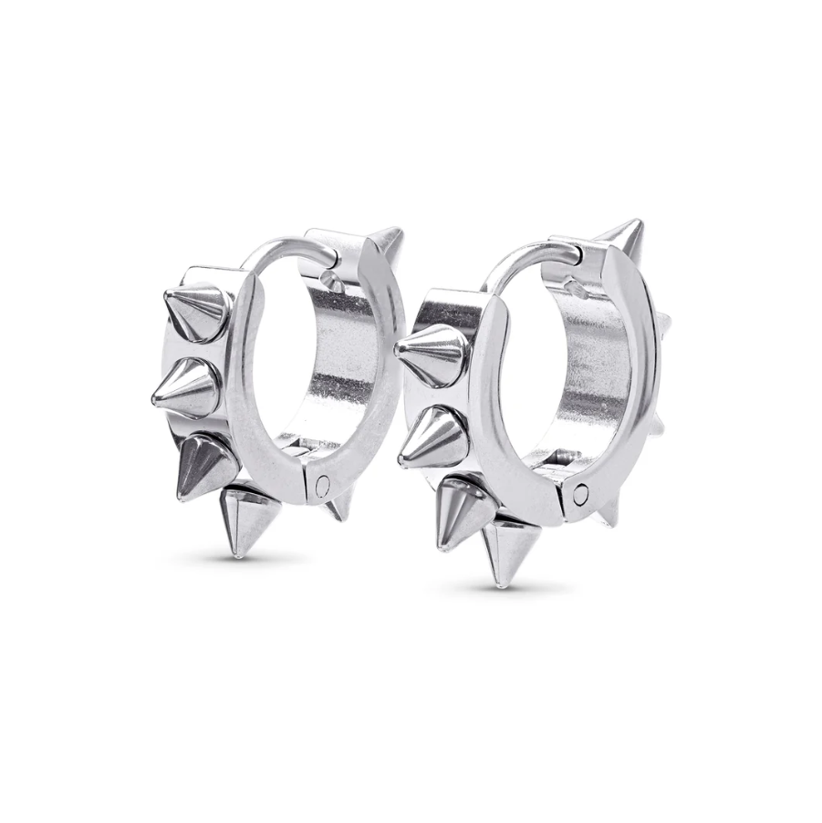Elda - Spike Hoop Earrings Stainless steel silver