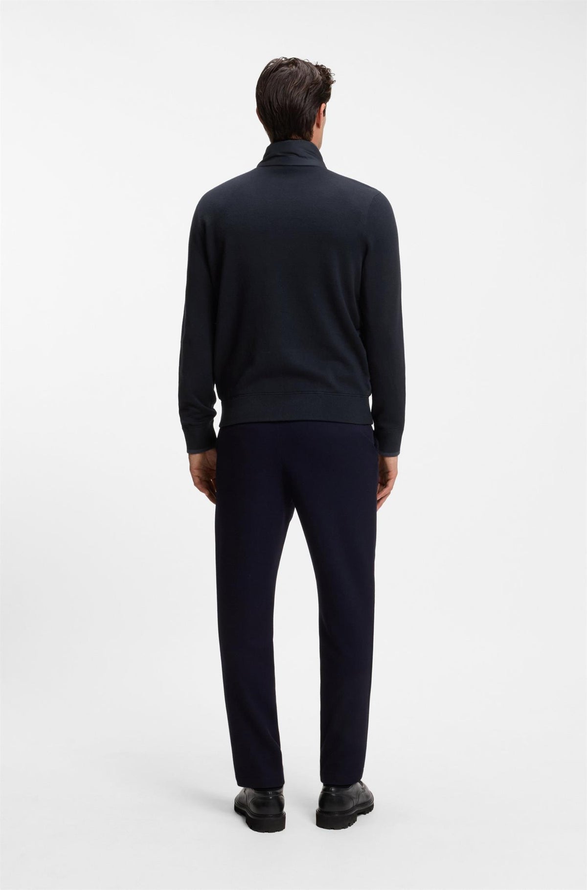 H-Facente Zip Up Jacket With Padded Front Dark Blue