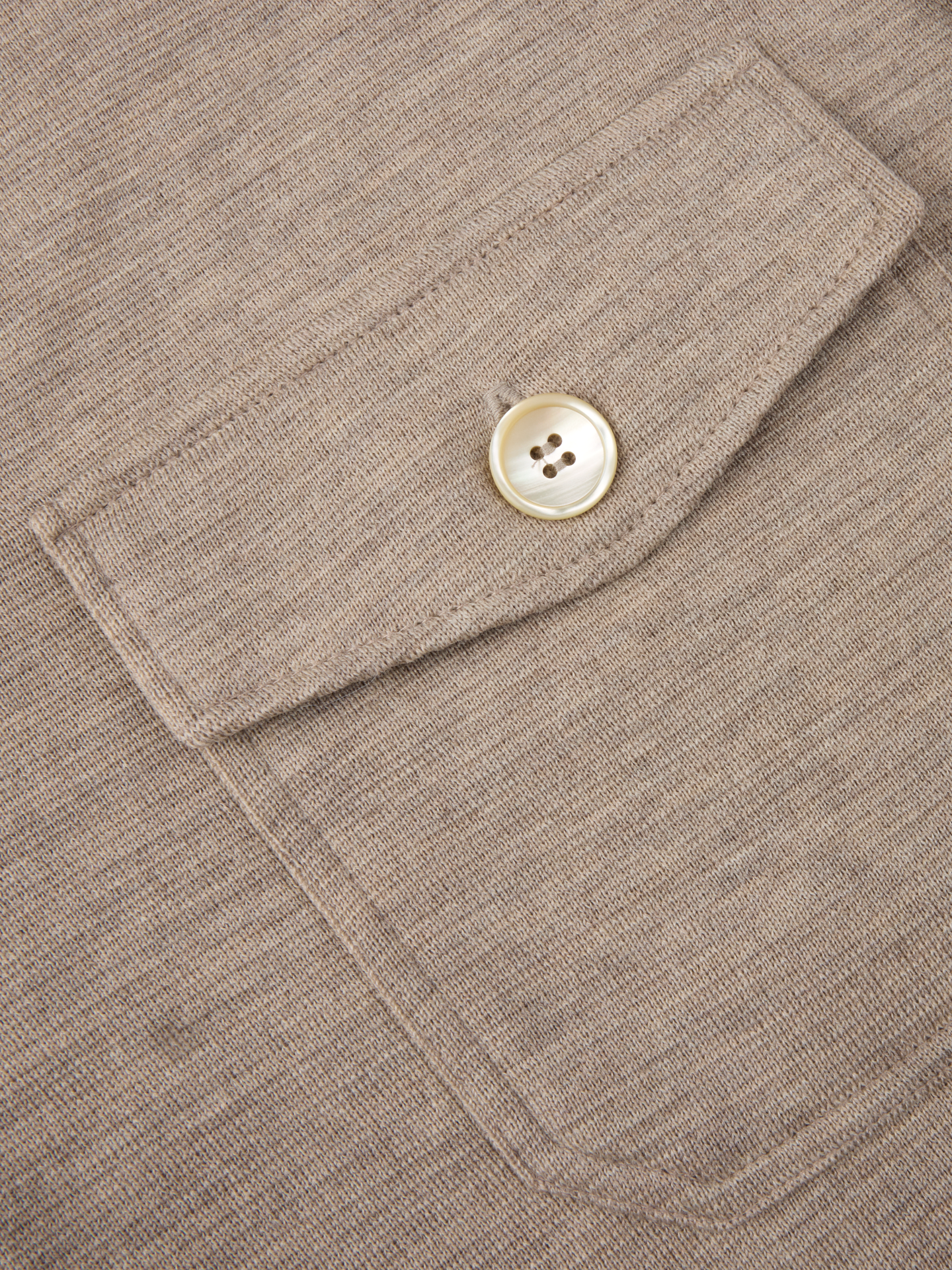 Beige Overshirt Knitted Milano Merino Wool