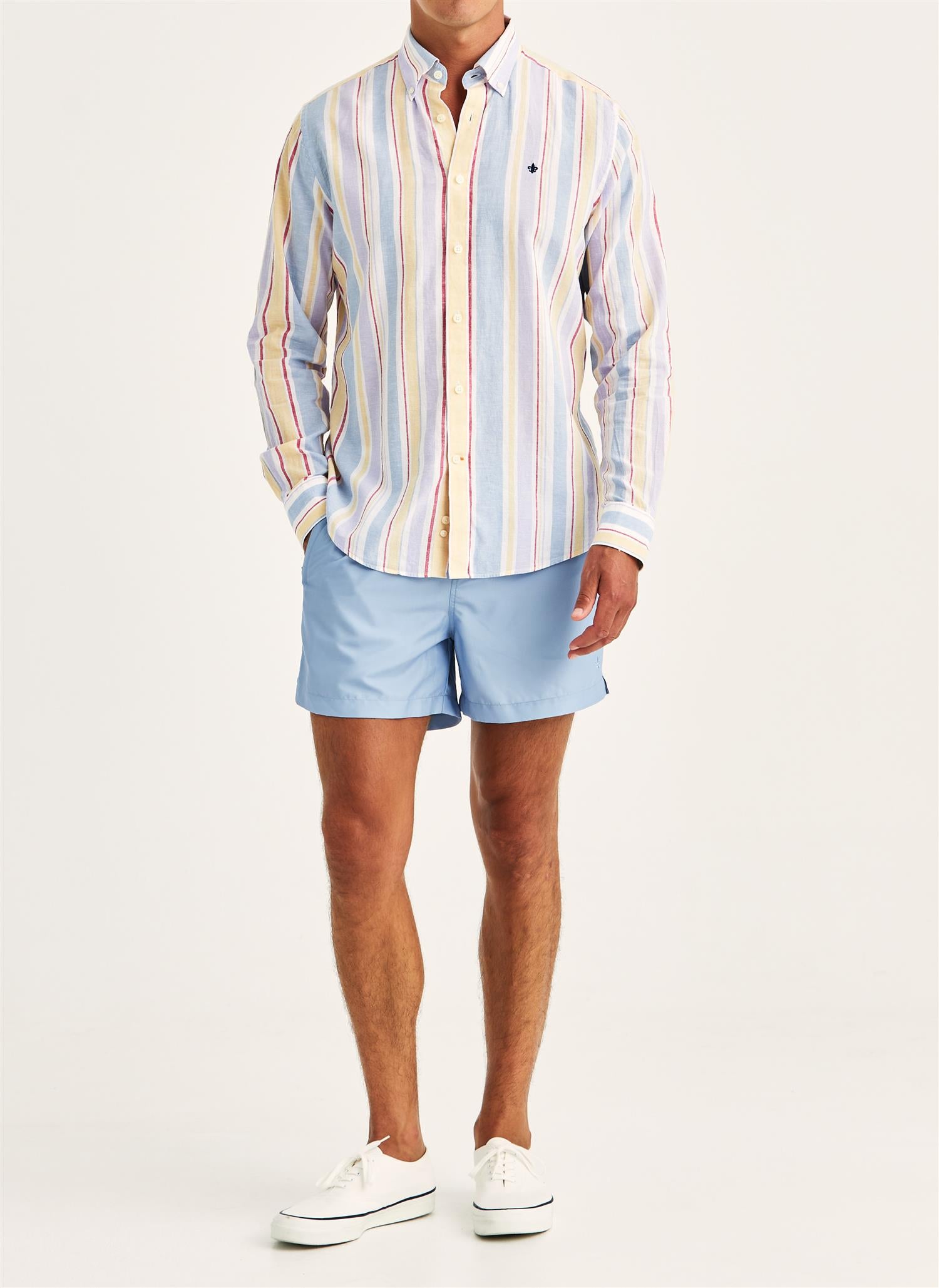 Happy Linen Stripe Shirt Classic Purple