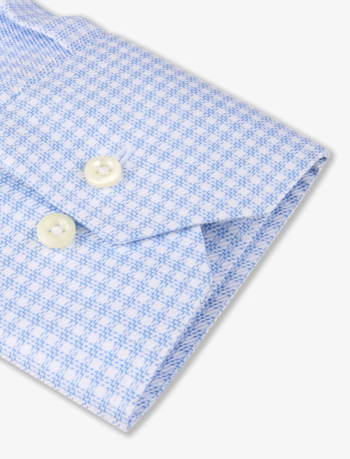 Light blue Checked Twill Slimline Shirt