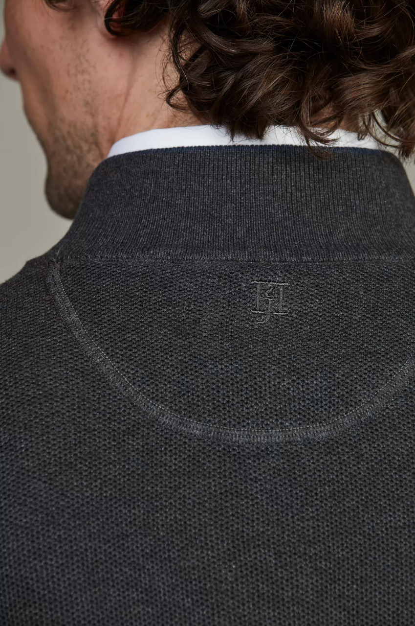 Half Zip Structure Knit Antracit