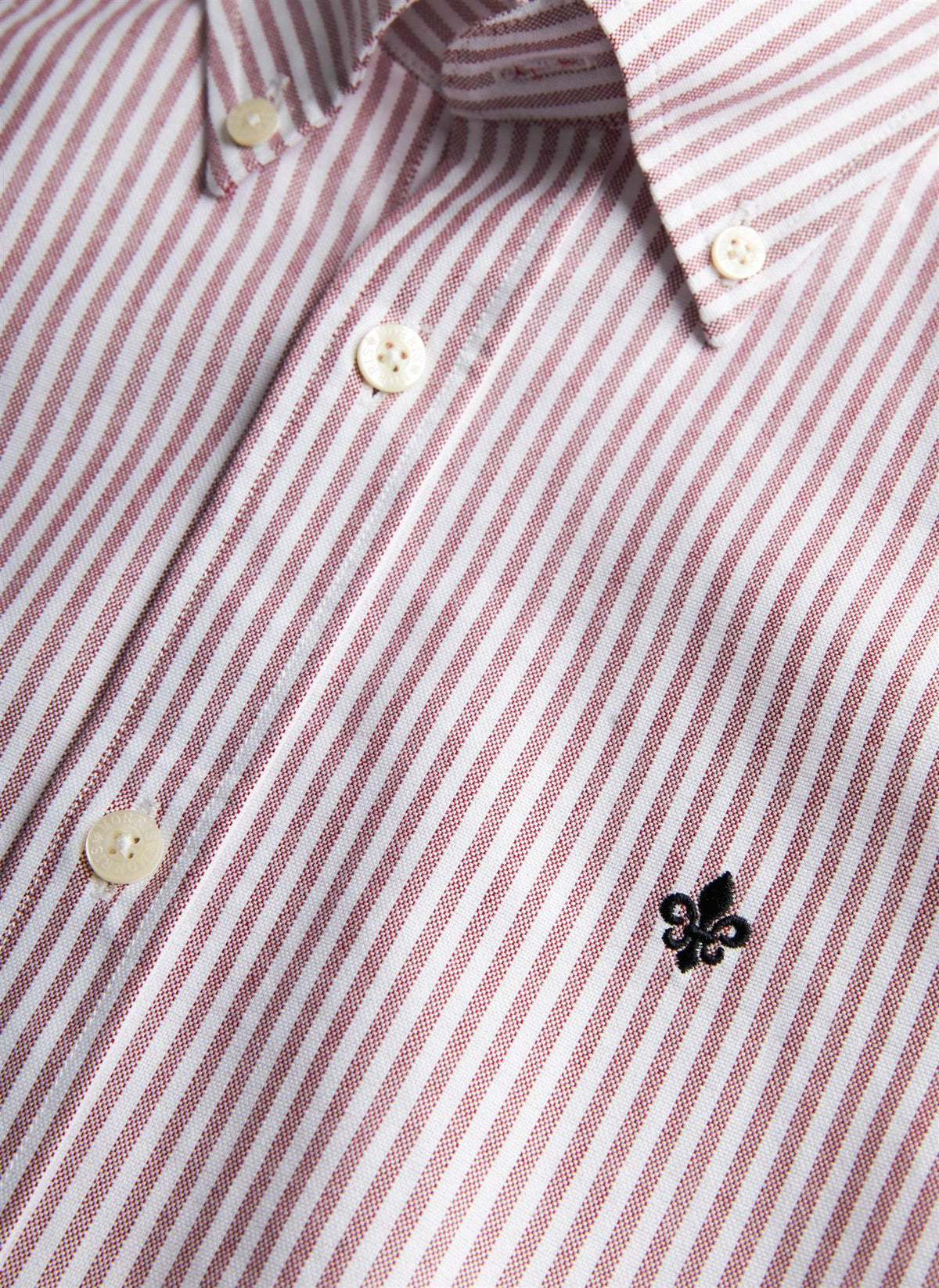 Douglas Oxford Stripe Shirt-Slim Fit Wine Red