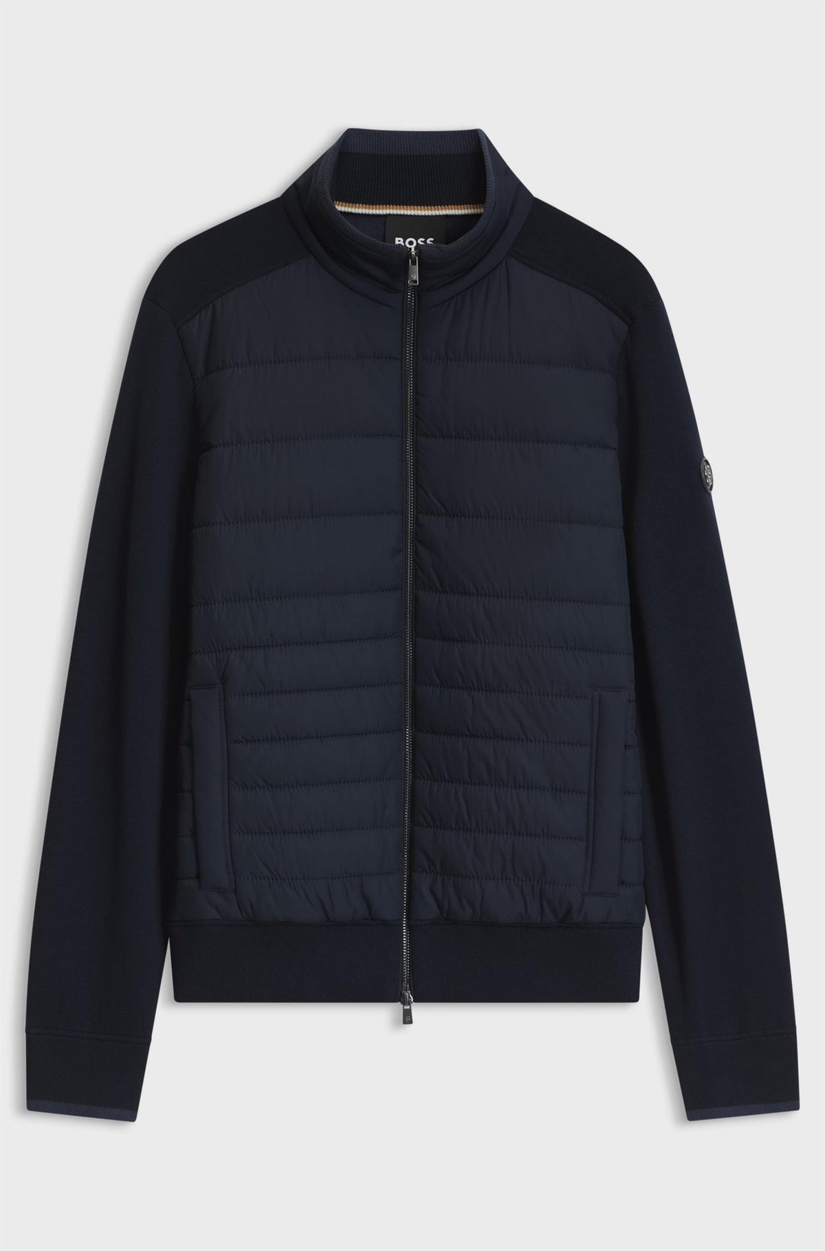 H-Facente Zip Up Jacket With Padded Front Dark Blue