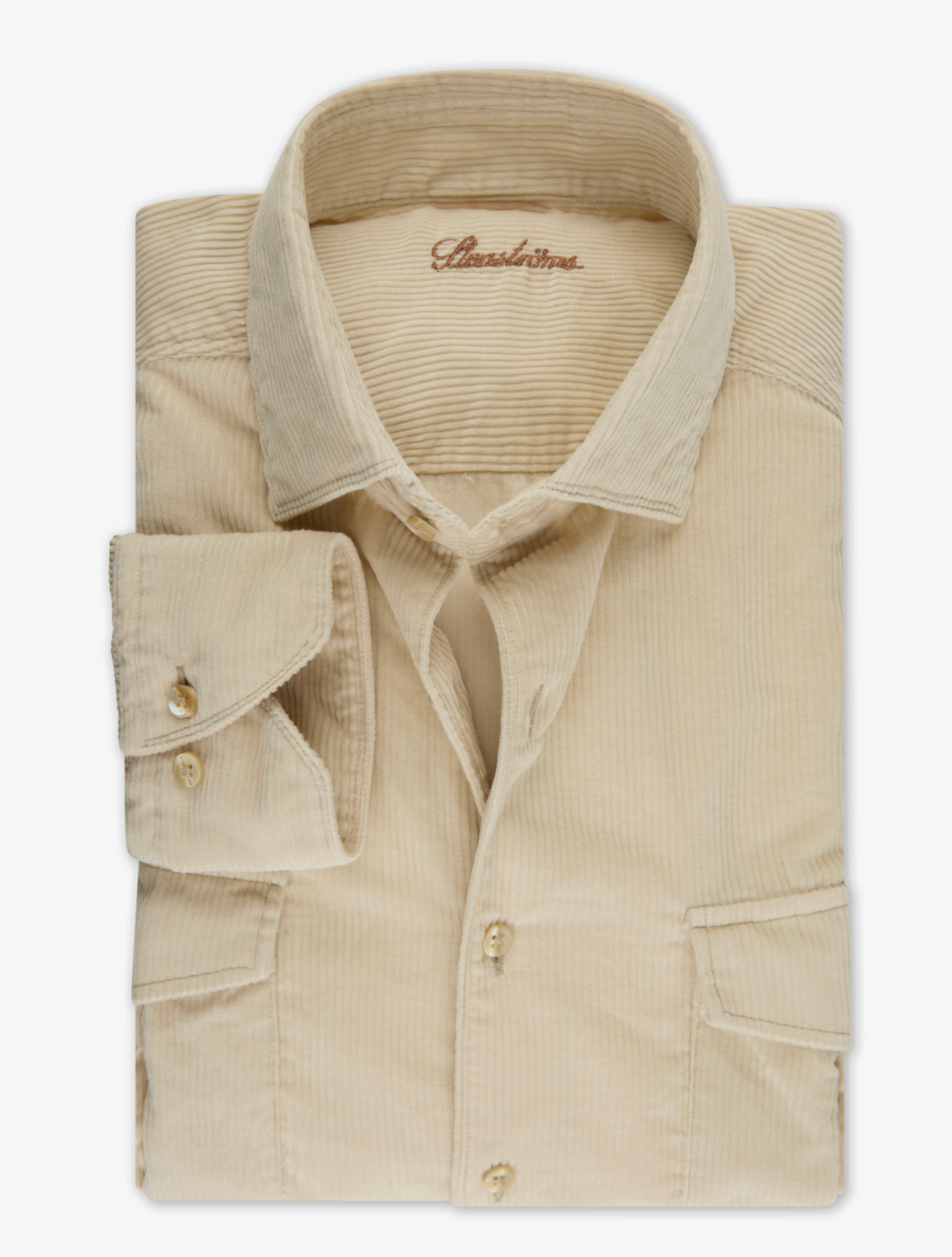 Beige Corduroy Regular Shirt