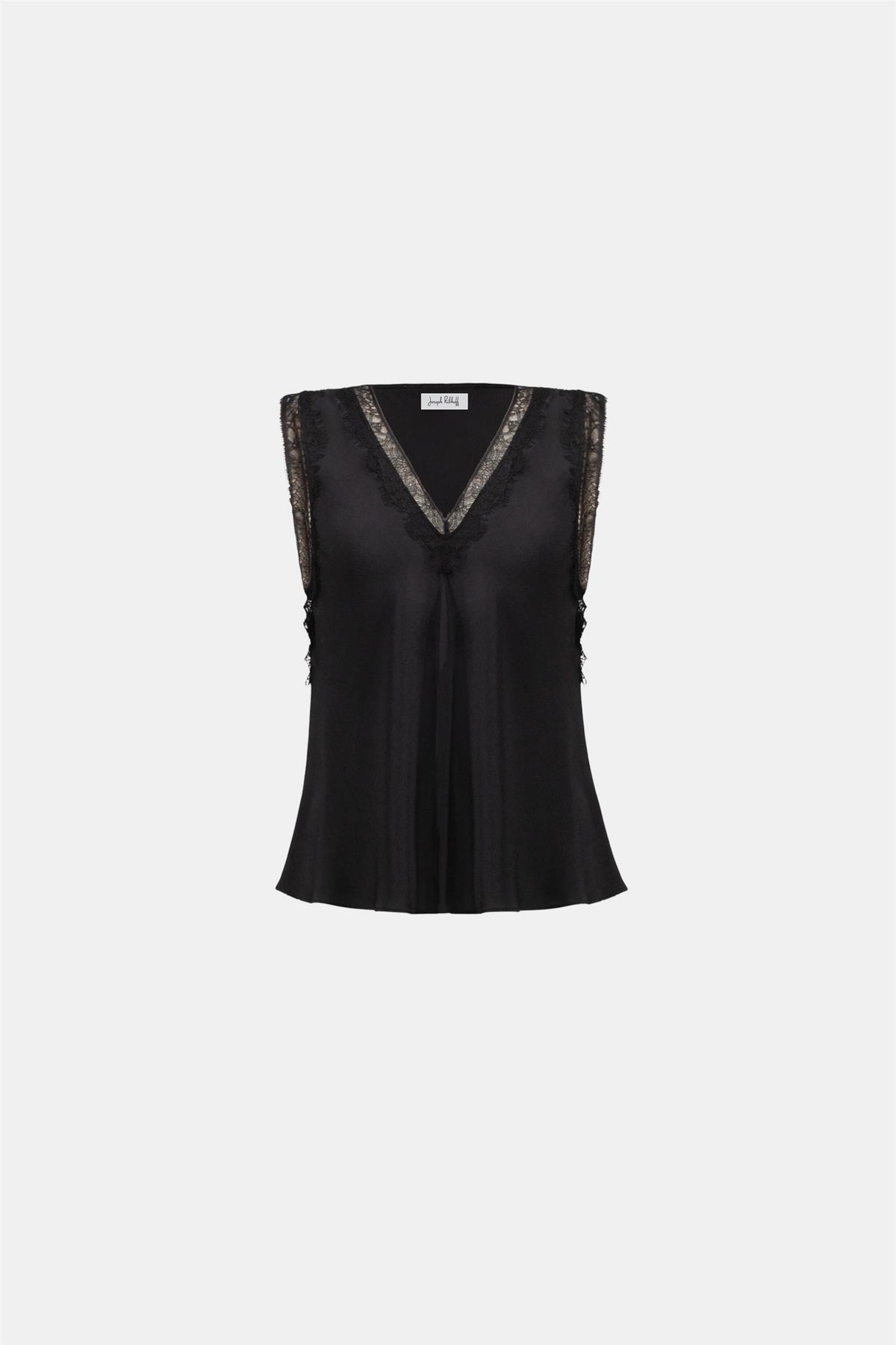 Recycled Satin Sleeveless Top Black
