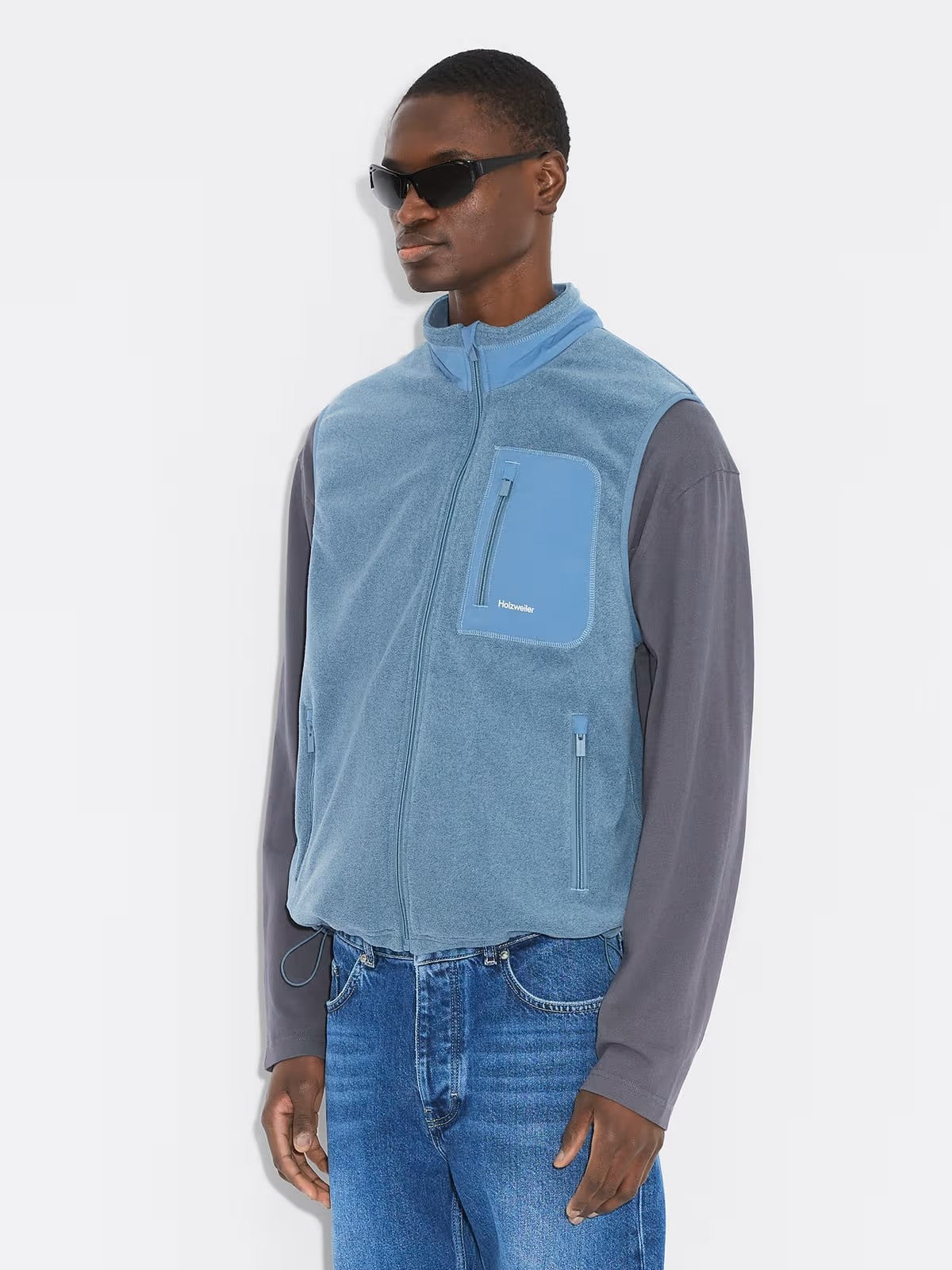 Regular Fleece Vest Dusty Blue
