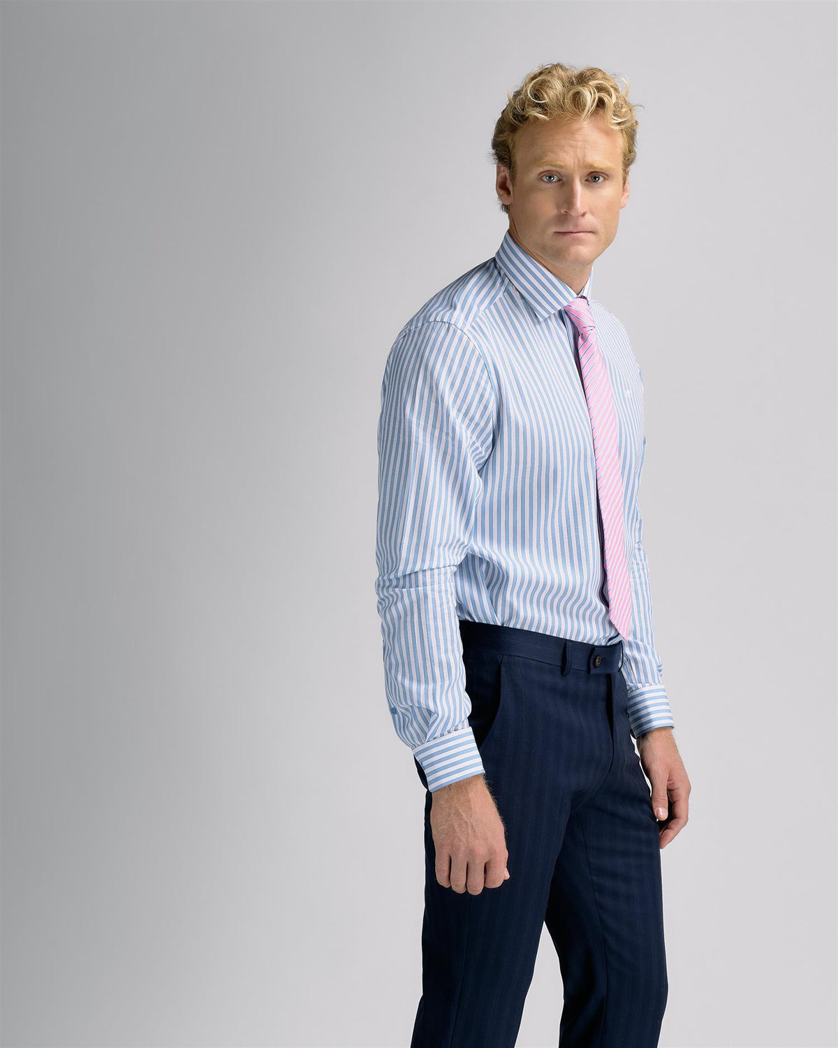 Bold Stripe Blue Shirt