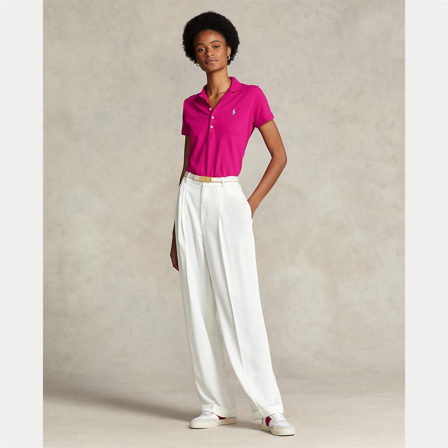 Julie Polo-Slim-Short Sleeve-Polo Shirt Pink