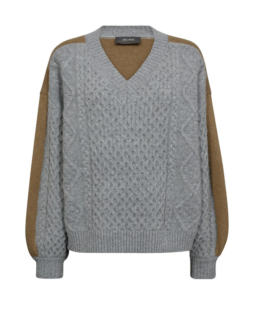 MMBeth Ottili V-neck Knit Grey mel
