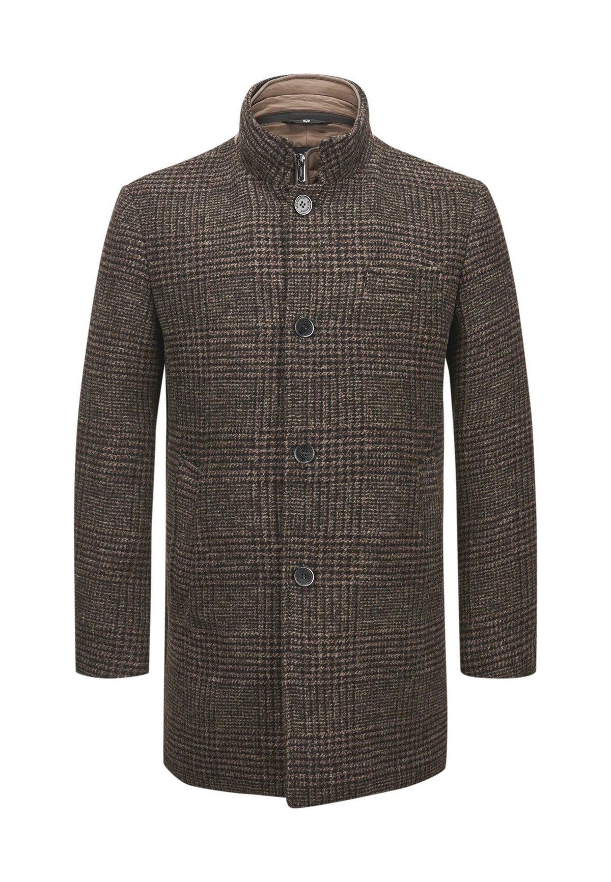MS Dorian Check Coat Brown