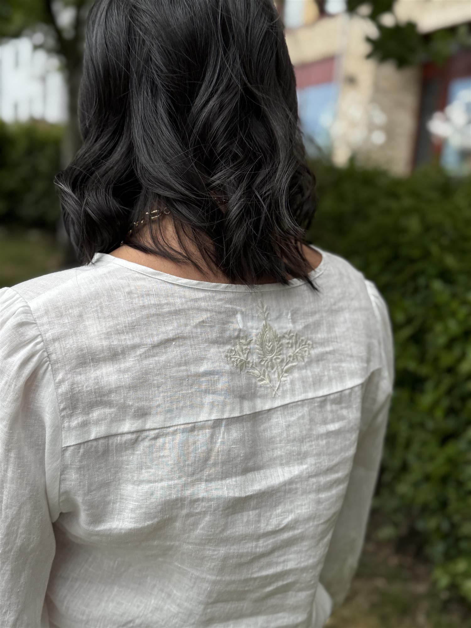 Ida Linen Blouse Off White