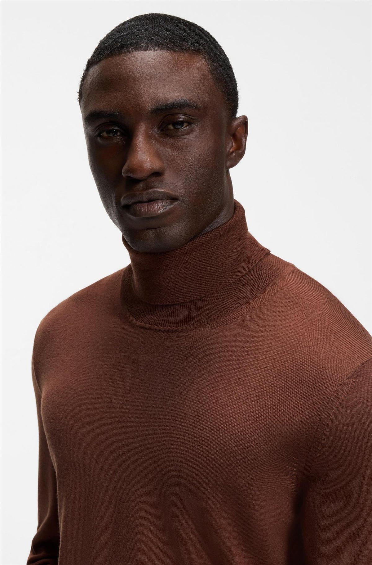 Musso Rollneck Sweater In Extra Fine Merino Wool Orange