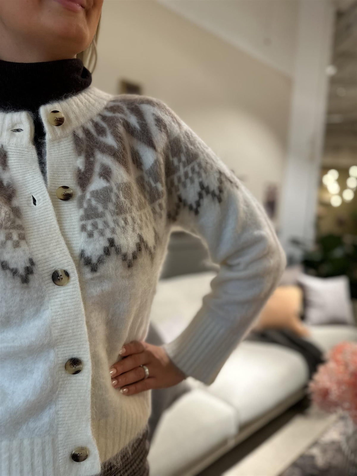 Ice Mohair Cardigan Offwhite