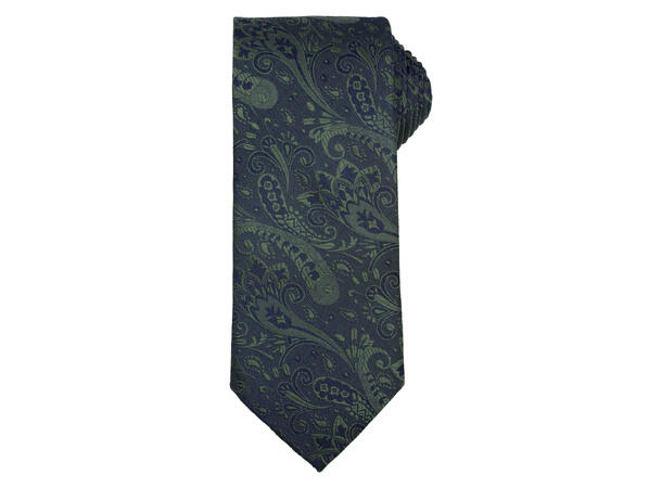 Silkeslips 7 cm grønn paisley