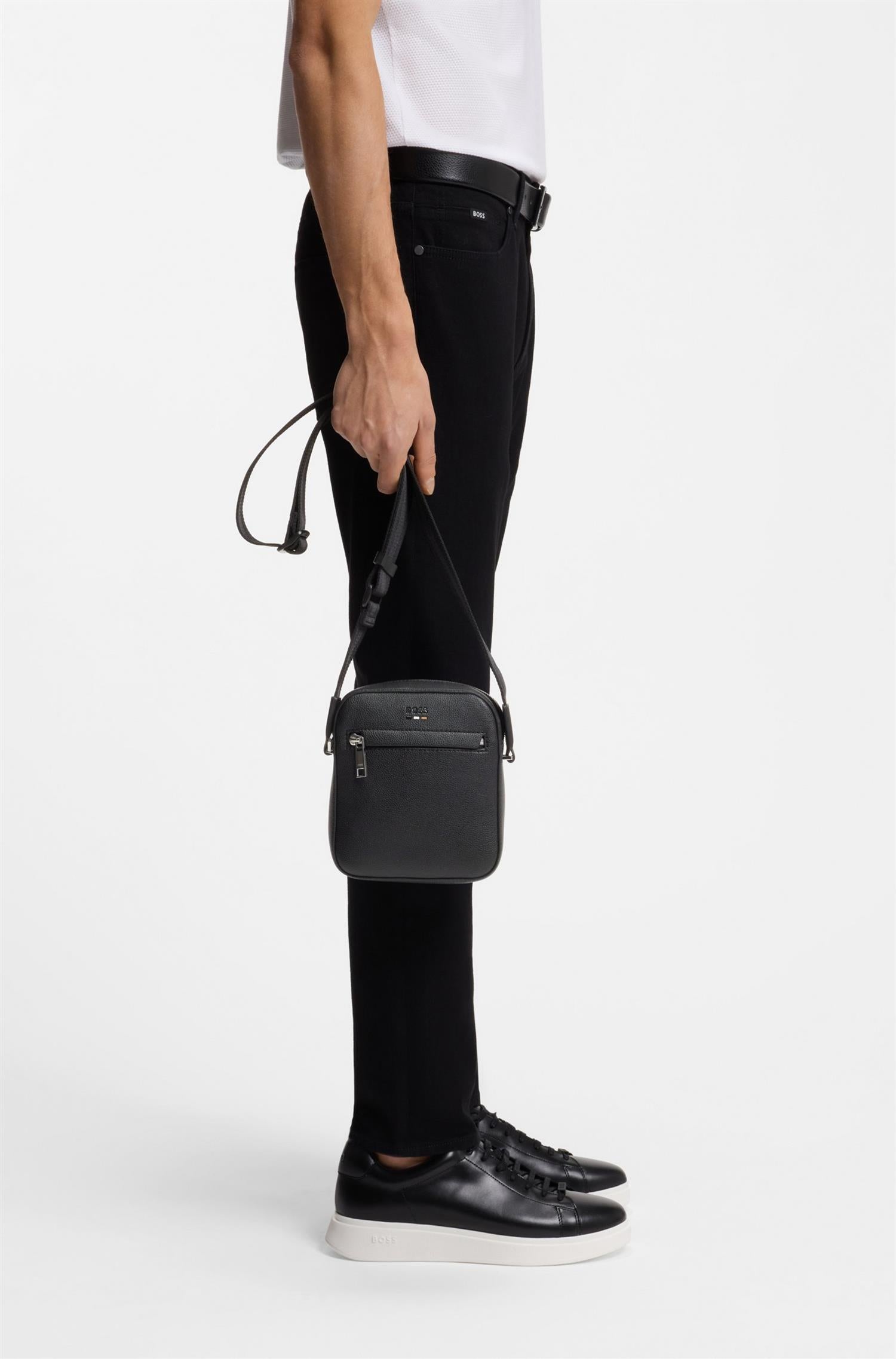 Ray S Zip Grained Faux Leather Reporter Bag