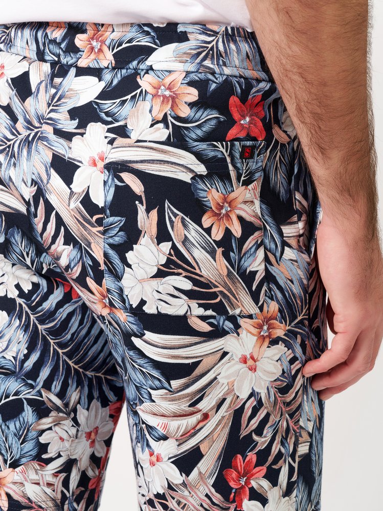 Casual Shorts Apricot and Blue Flowers