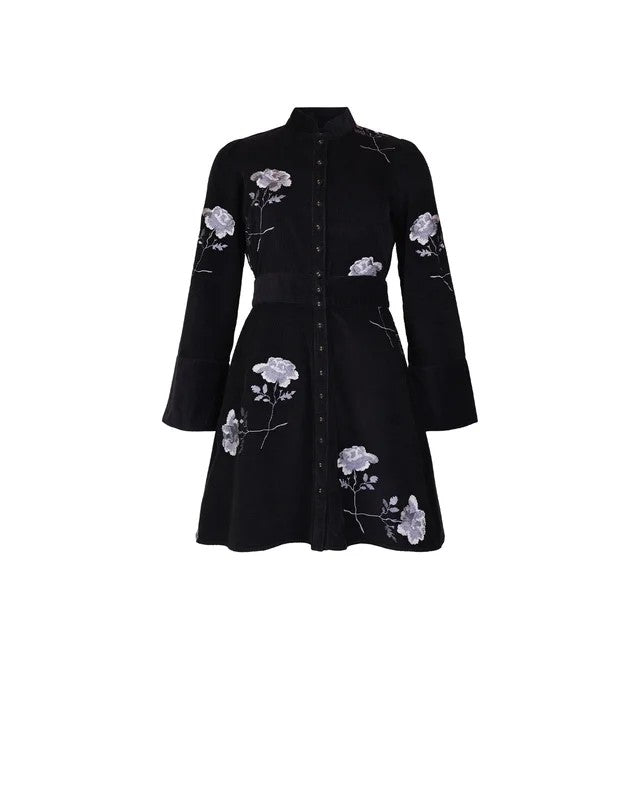 Cord Mini Dress Black