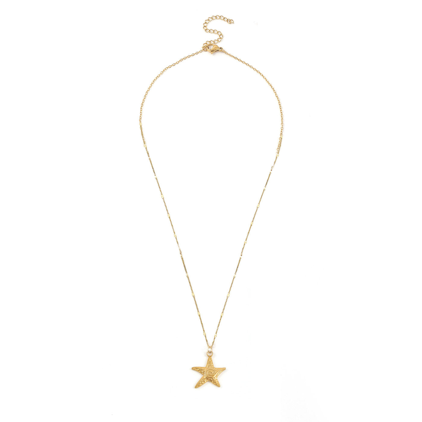 ORLA-STARFISH DANGLING NECKLACE STAINLESS STEEL-GOLD