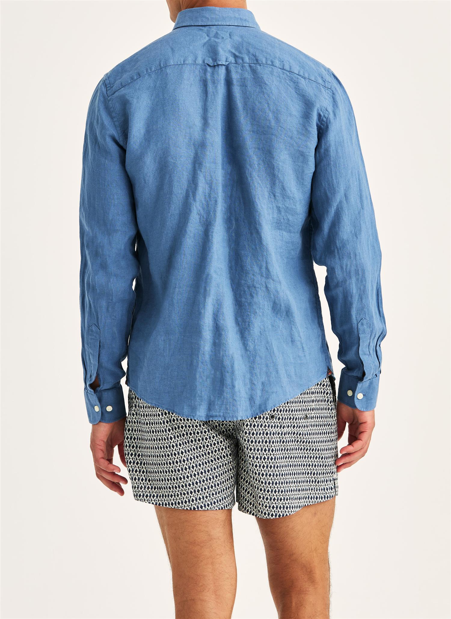 Douglas linen shirt classic fit Blue