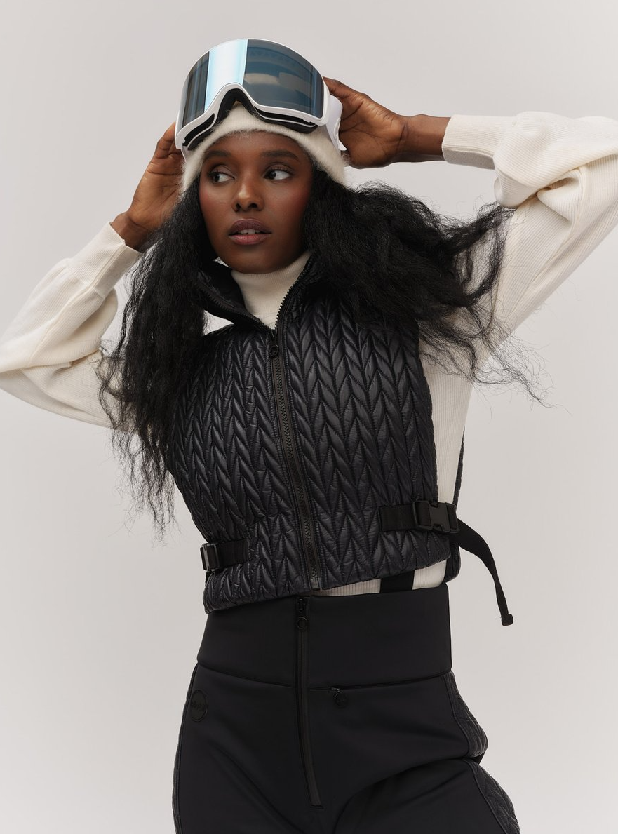 Bonnie Braided Down Vest Black