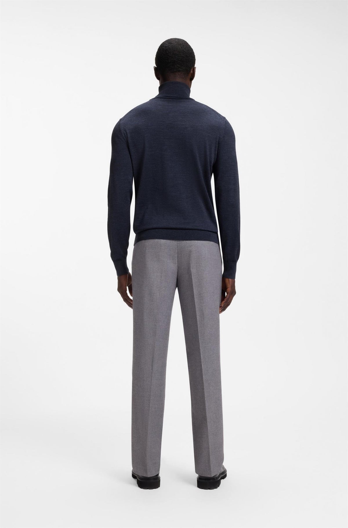 Musso Rollneck Sweater In Extra Fine Merino Wool Open Blue
