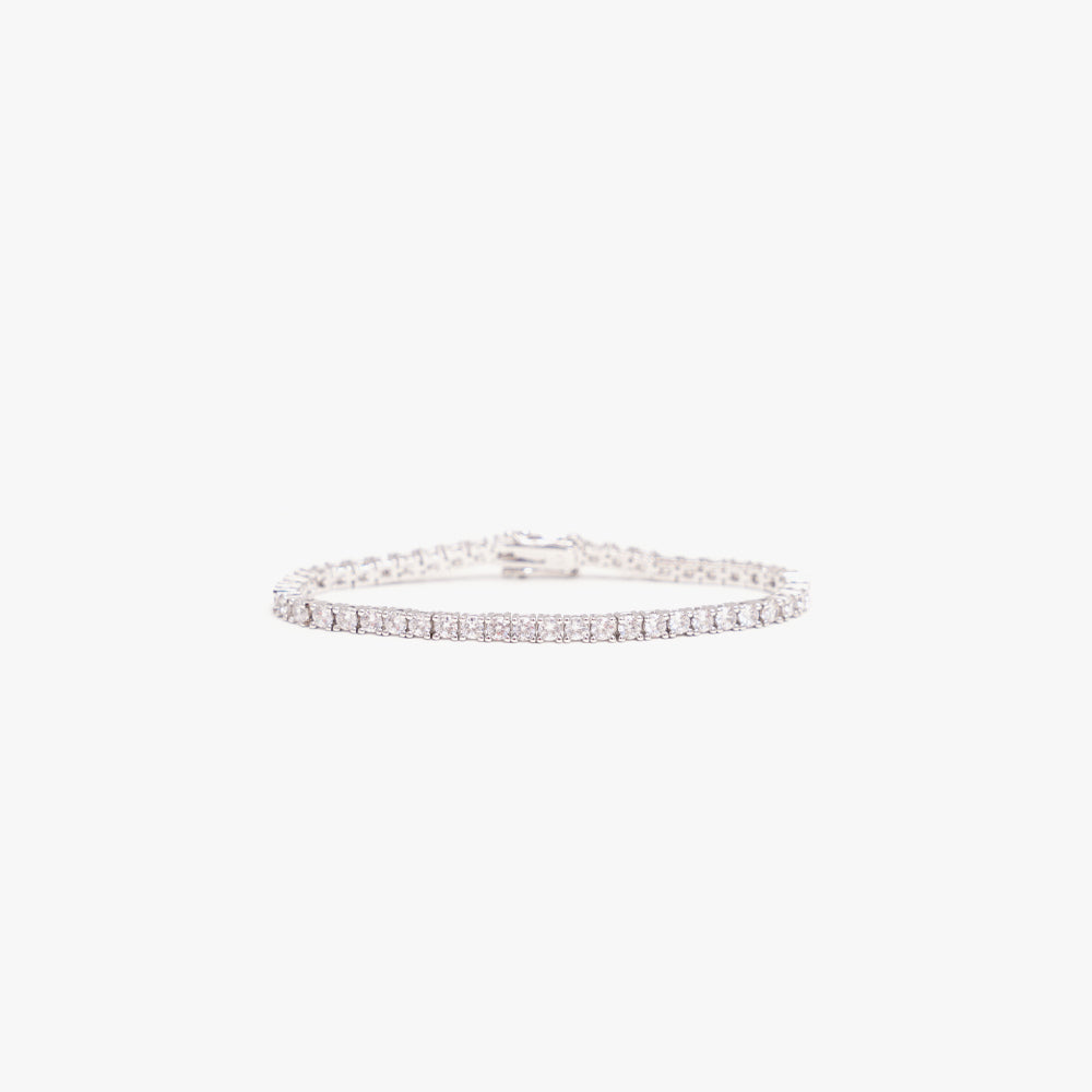 Tennis Bracelet White Silver 17cm