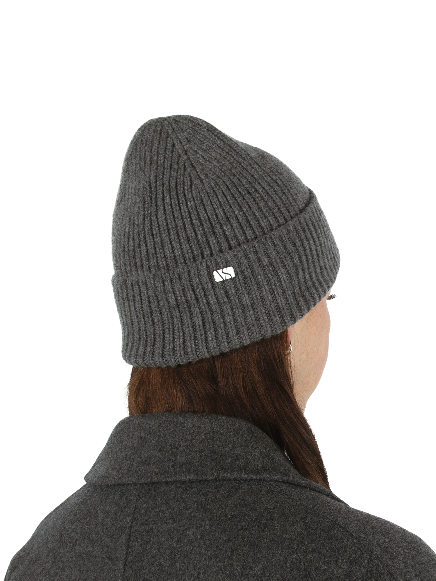 Beanie Cashmere Wool Rime Grey