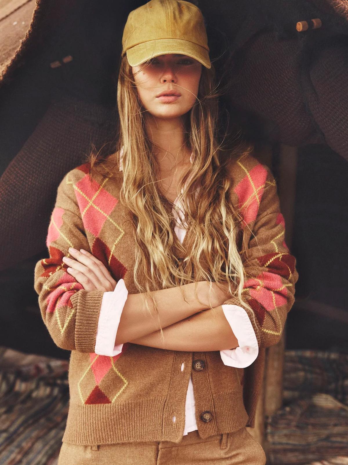 Foster Cardigan Haystack Gold