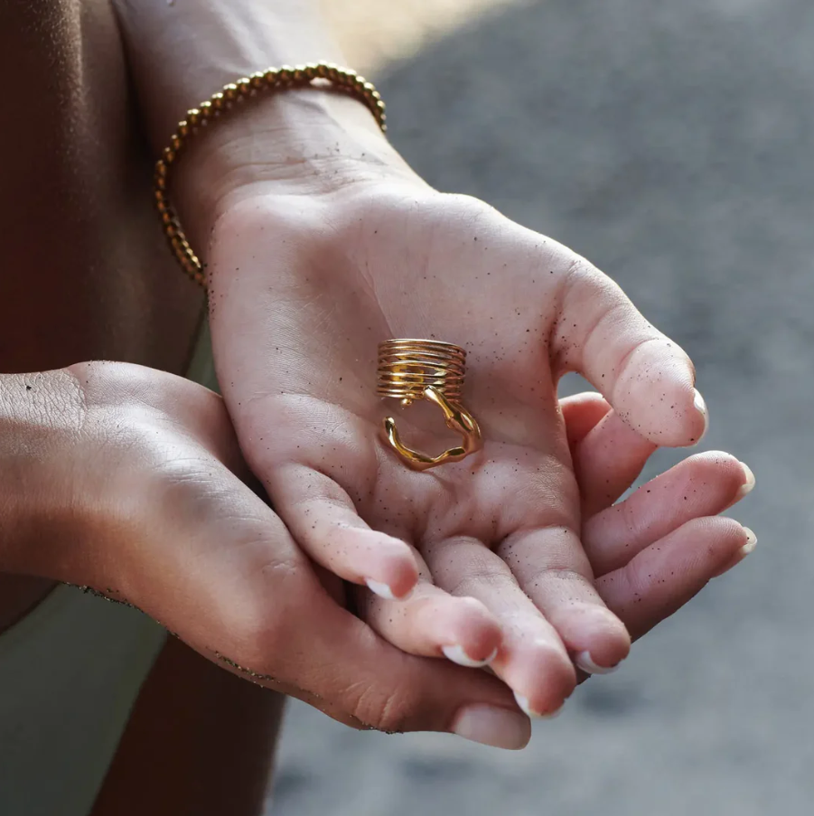 Clara - Claw Ring Stainless Steel gold