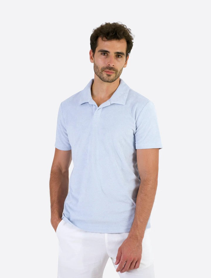 Riviera Terry Polo Short Sleeve Light Blue