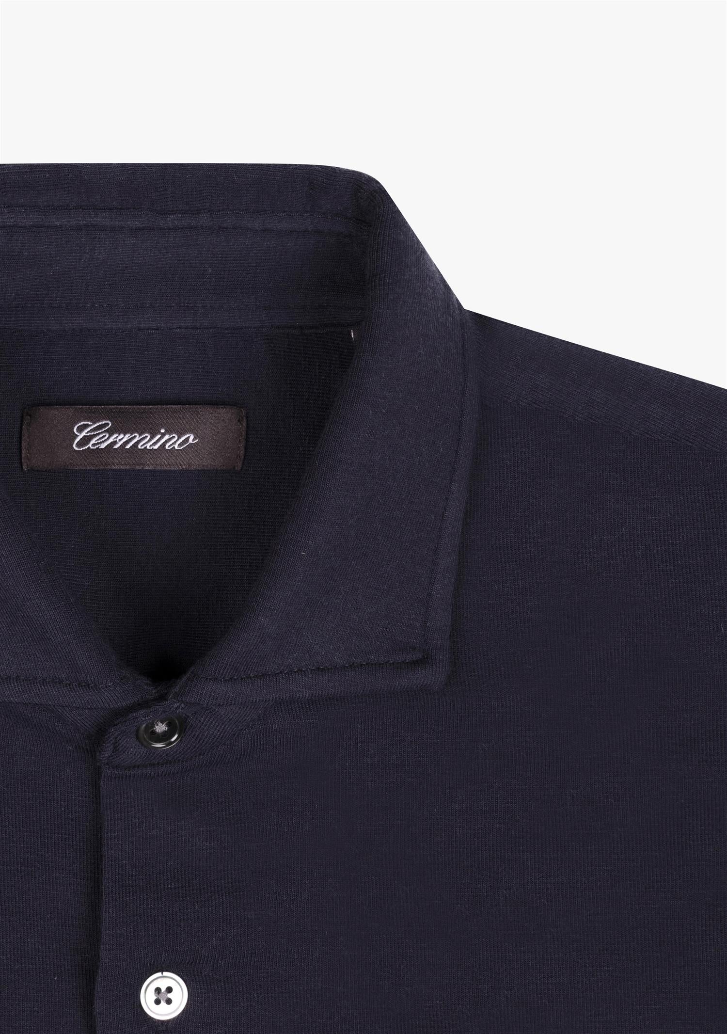 Wool Jersey Shirt Navy Blue
