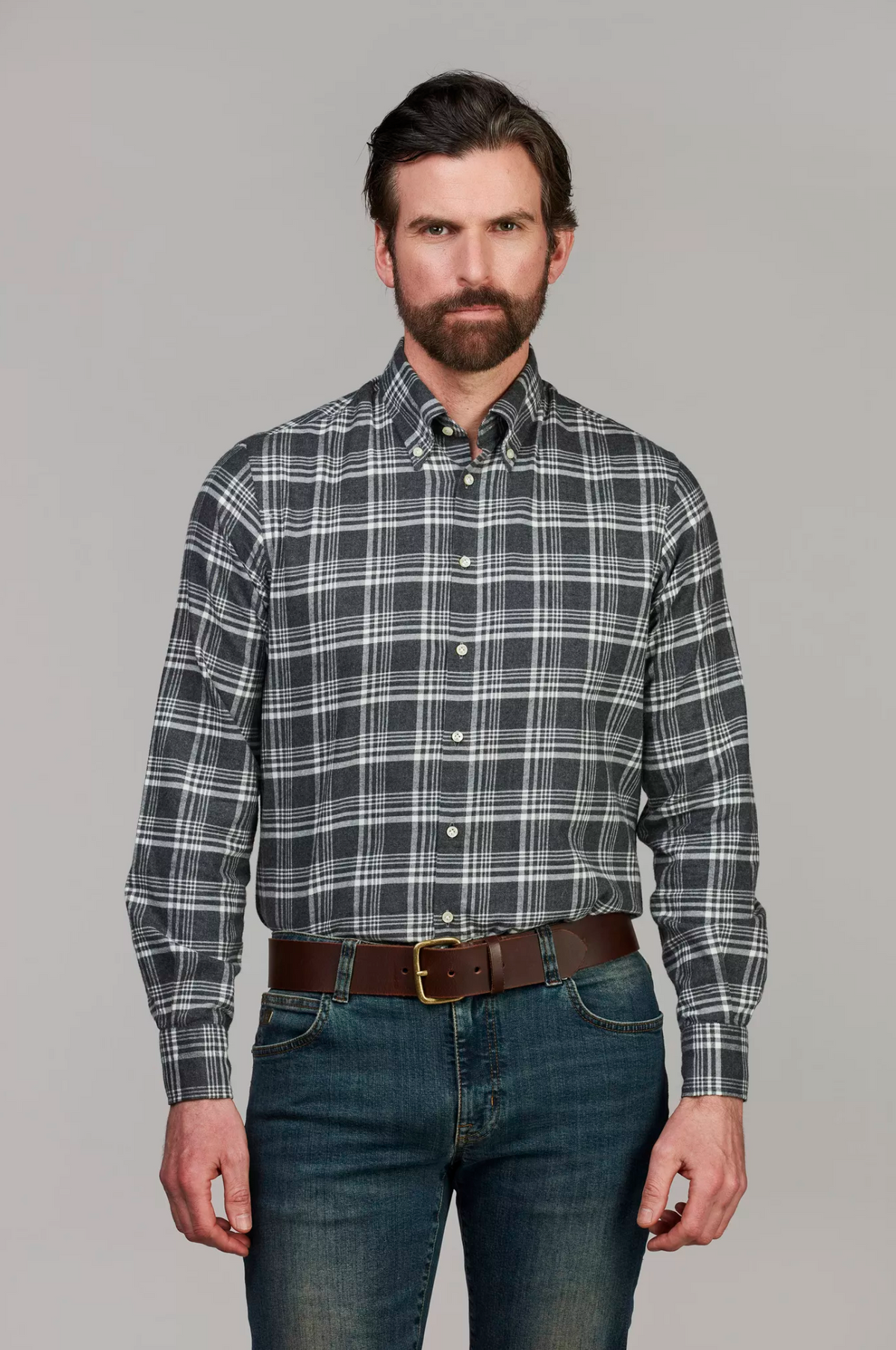 Sam Check Flanel Shirt Grey