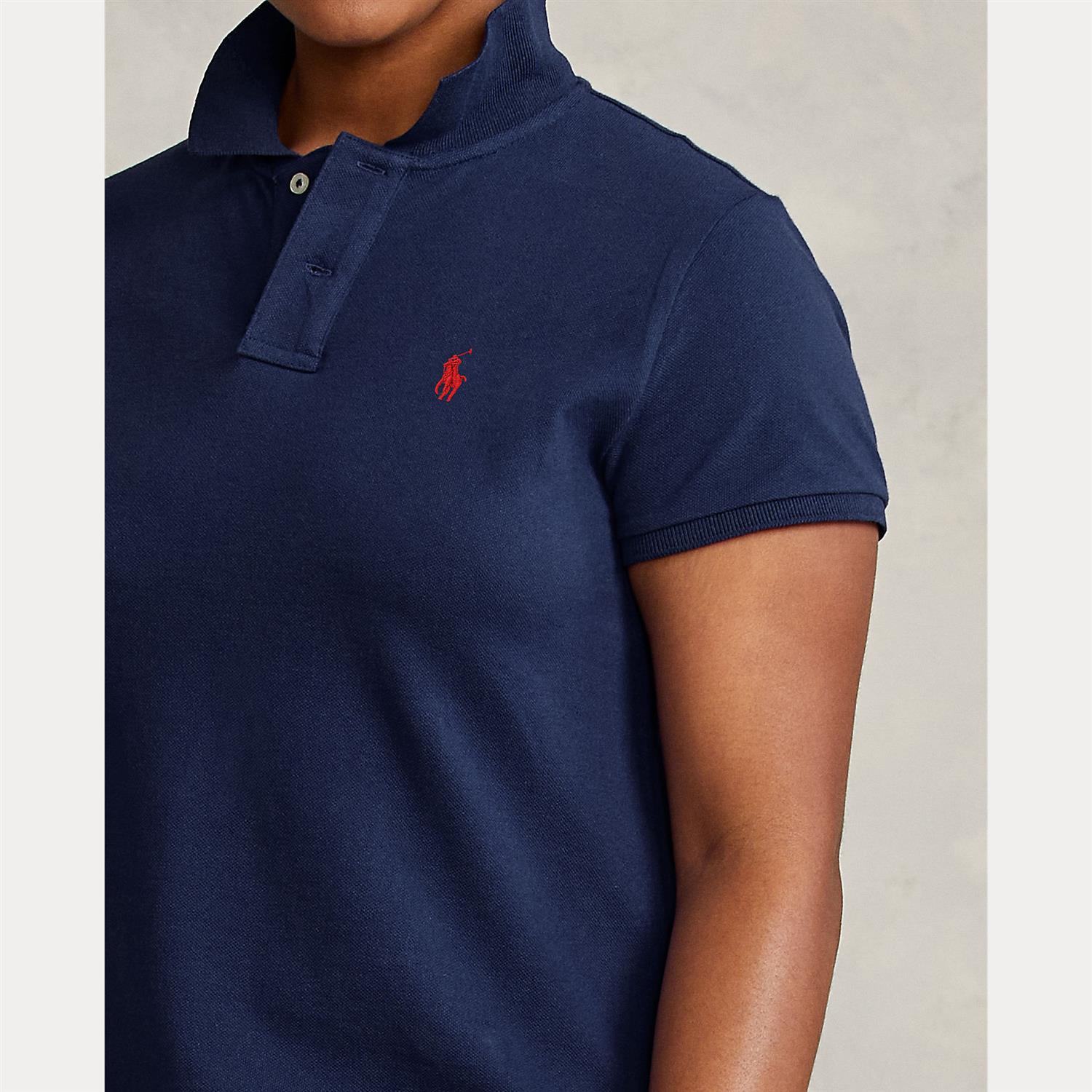 Cotton Mesh Polo Dress Newport navy