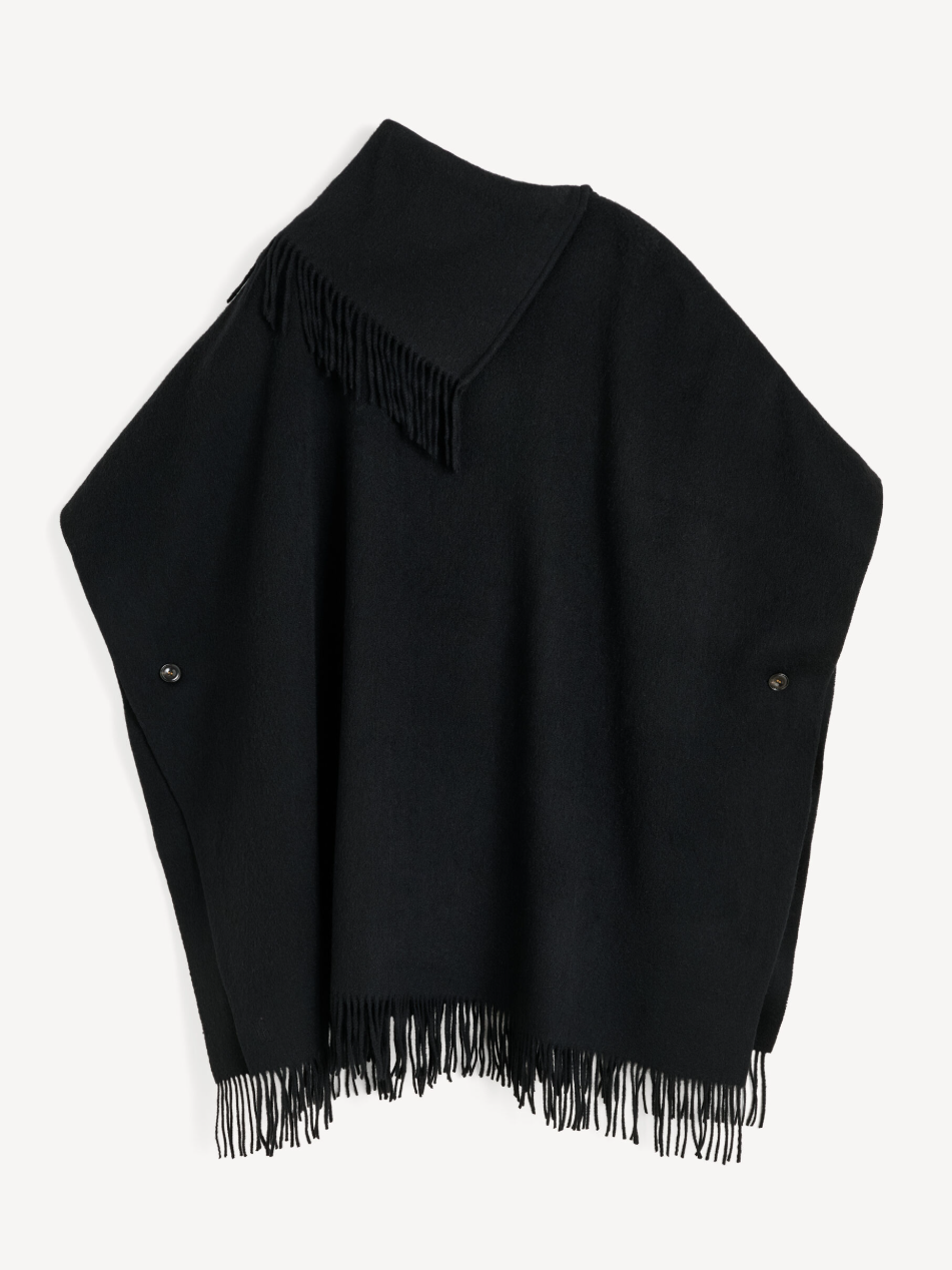 Turtlo Wool Poncho - Black