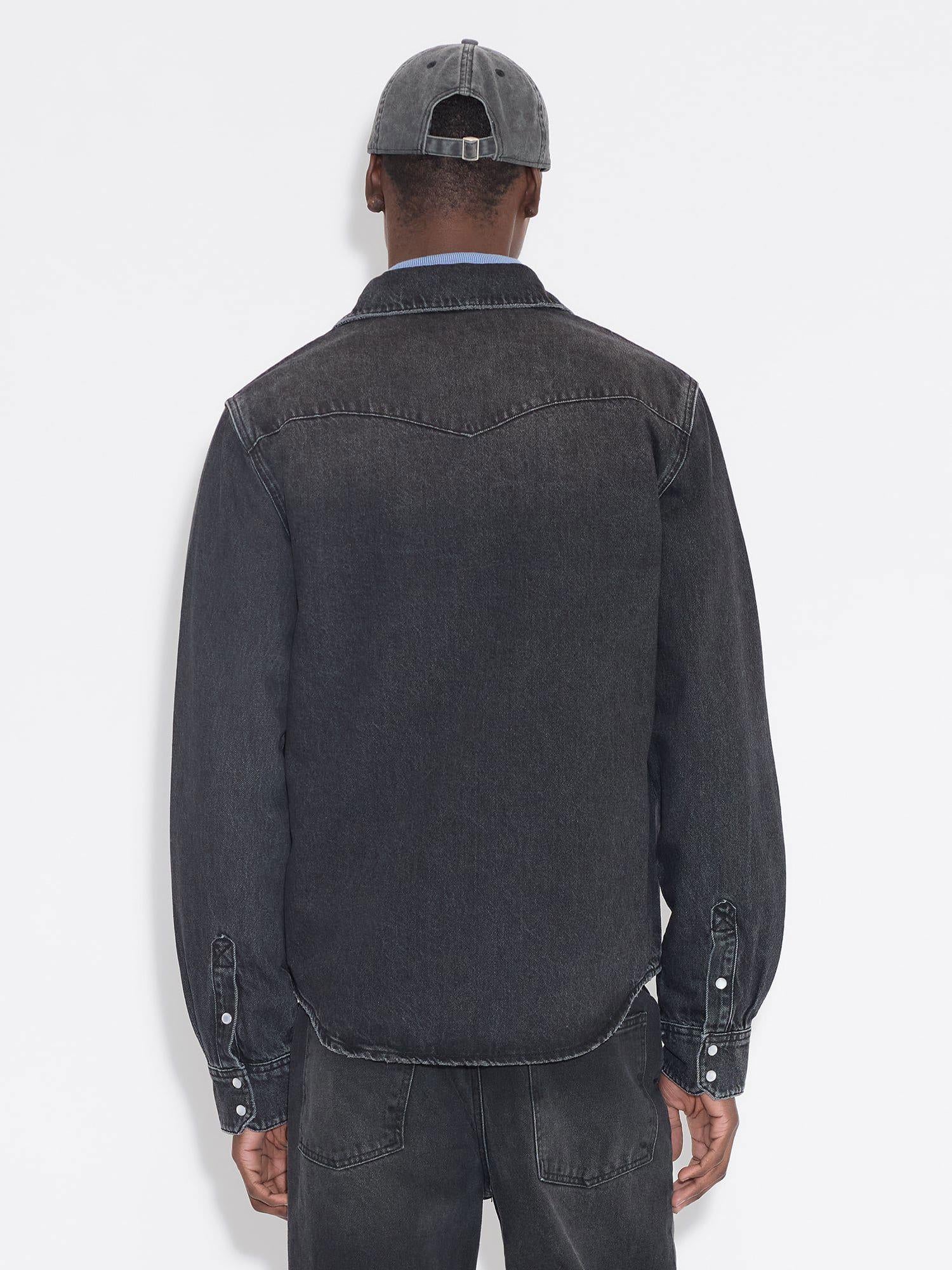 M Slim Denim Shirt Black