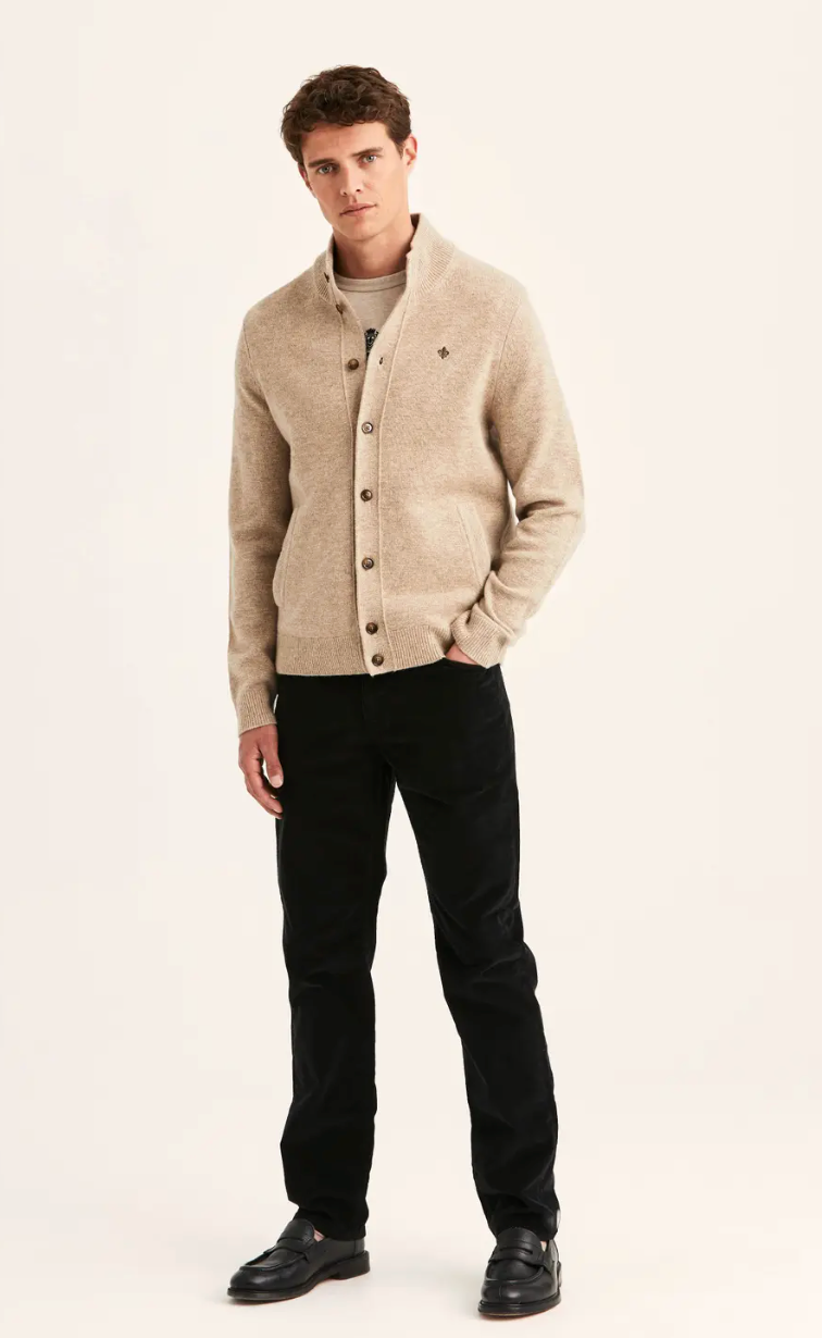 Hertford Button Cardigan Khaki
