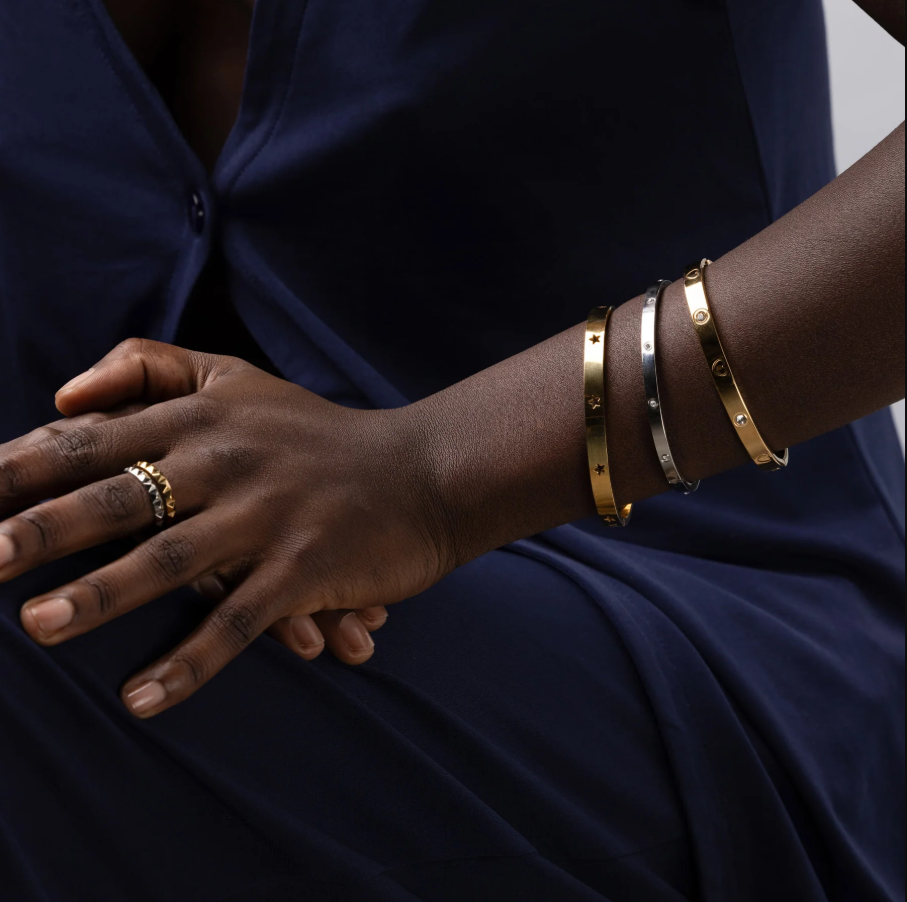 LEIA-STAR BANGLE BRACELET STAINLESS STEEL - Silver