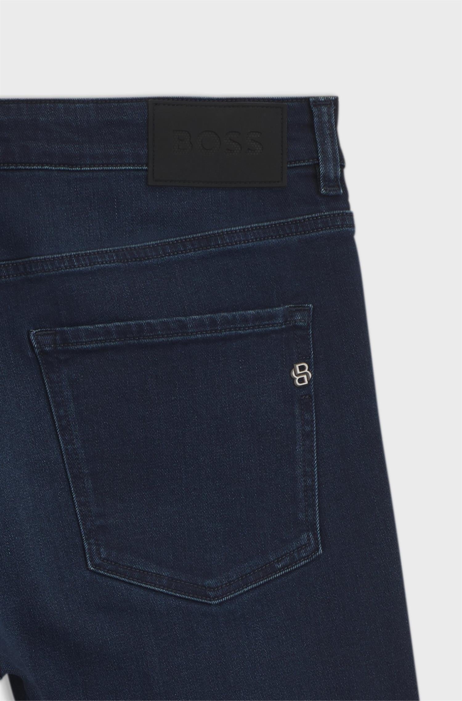 Delaware Slimfit Jeans In Stretch Cotton Blend Dark Blue