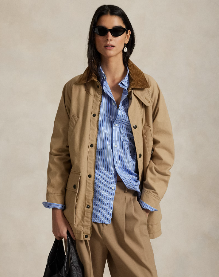 Cotton Utility Jacket Vintage Khaki