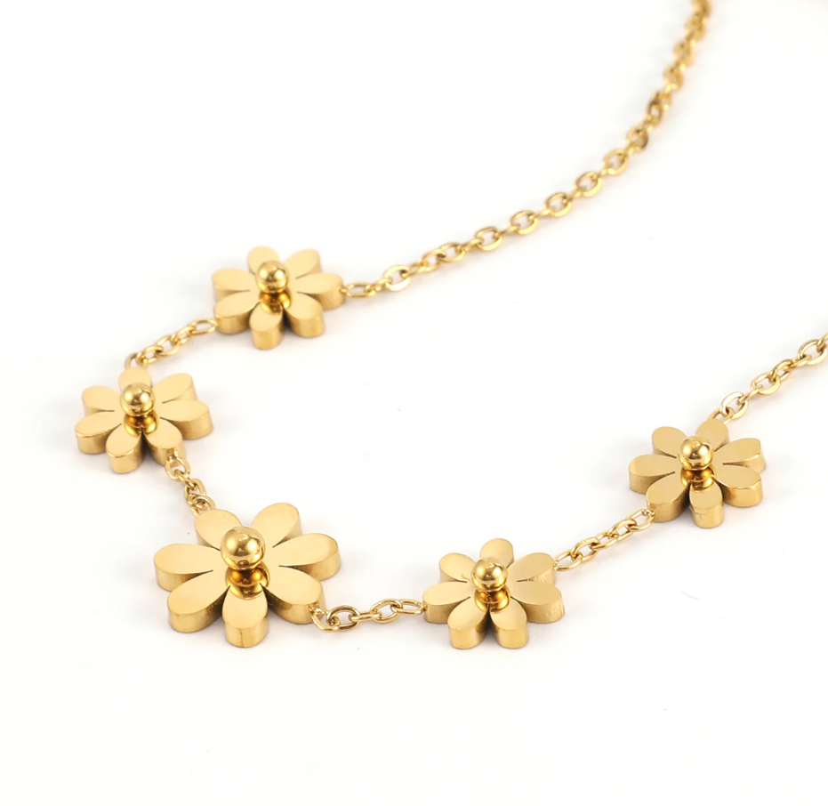 FAY FLOWER CHAIN BRACELET STAINLESS STEEL-GOLD