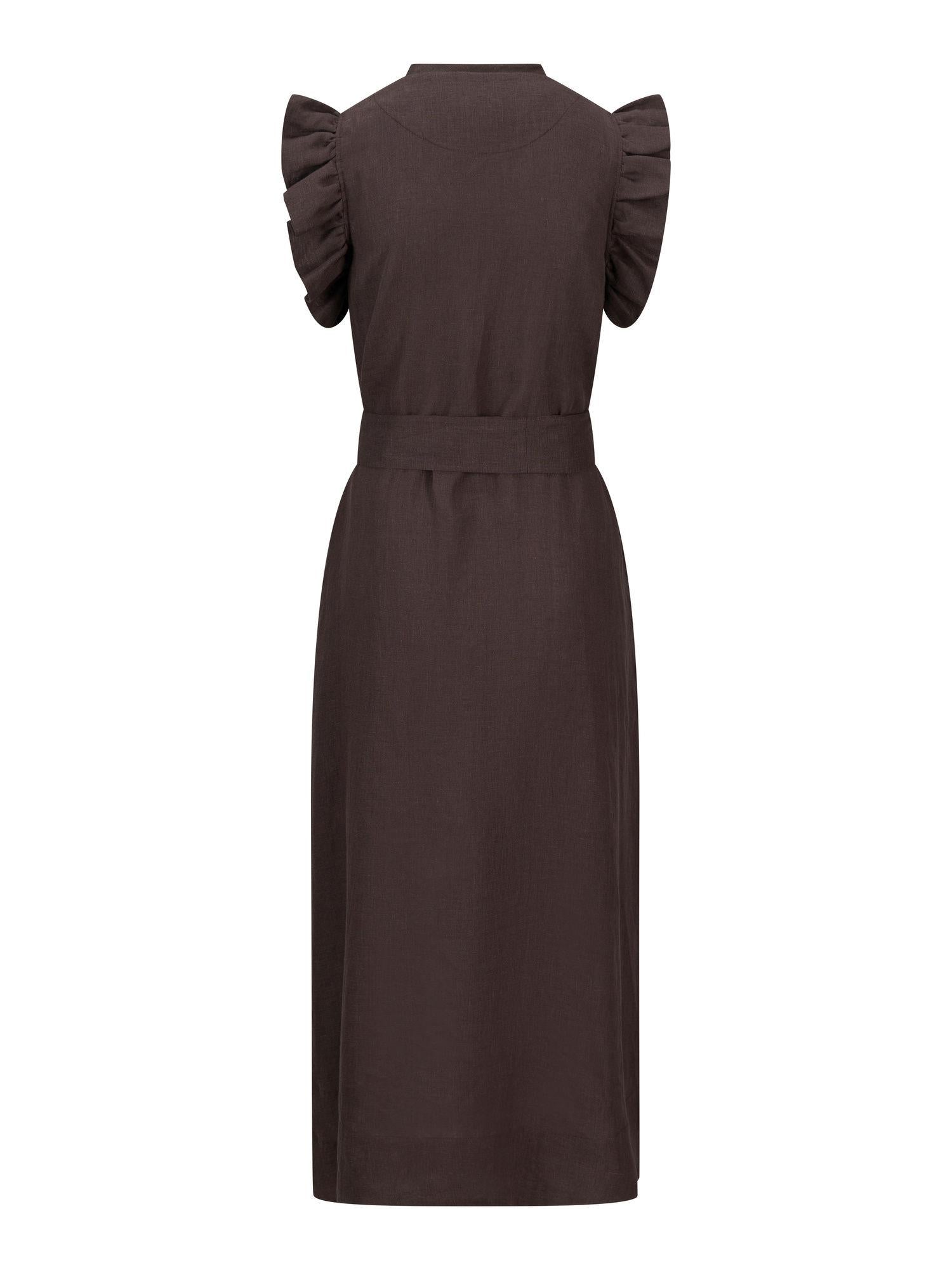 Pam Linen Dress Dark Brown