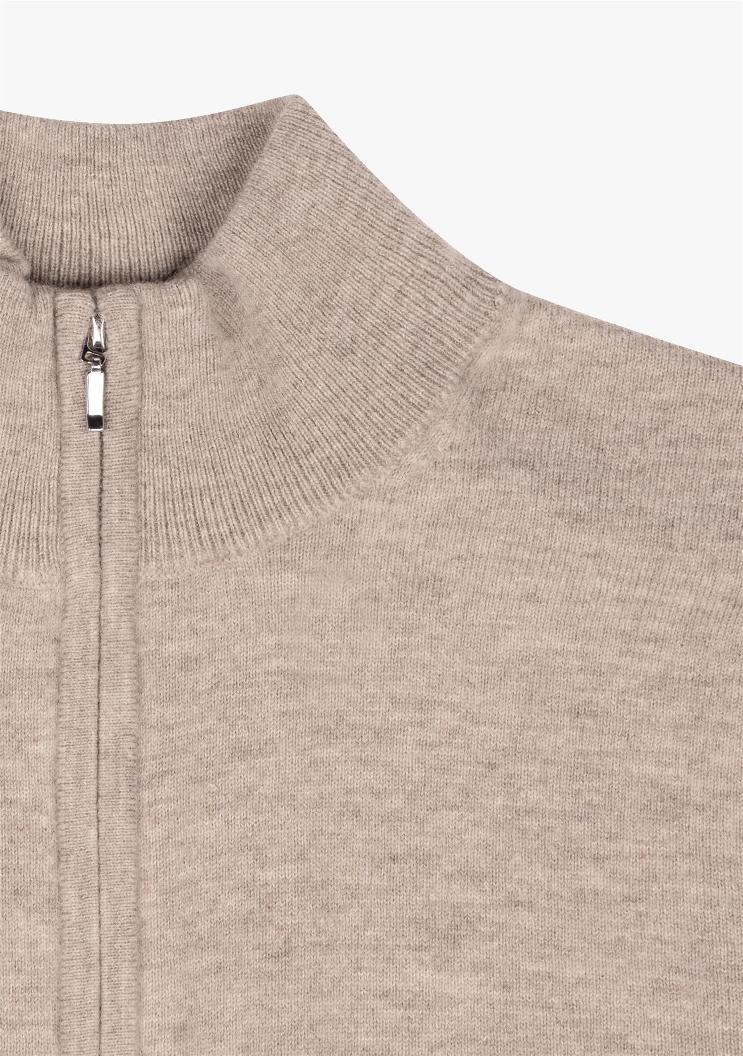 Ralph Full Zip Sweater Taupe