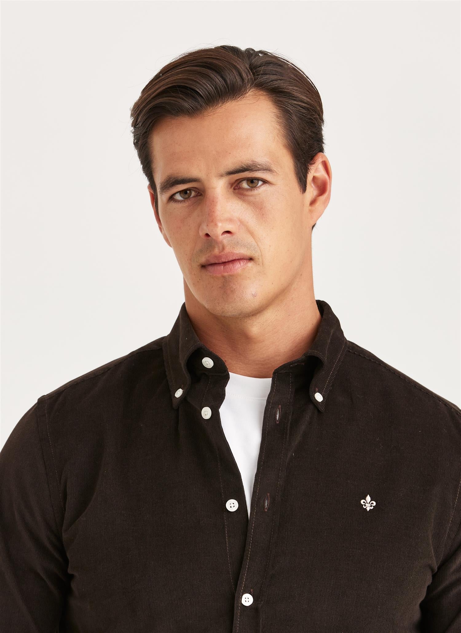 Douglas Cord Shirt-Slim Fit Brown